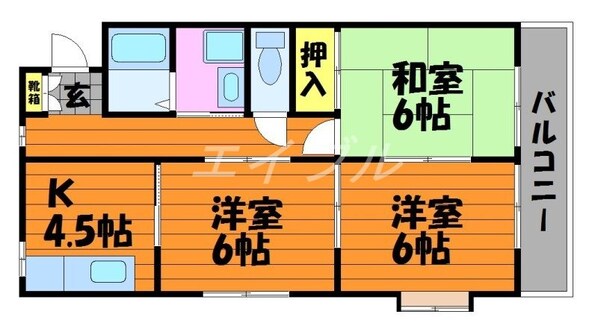 リバティ安原Ⅱの物件間取画像